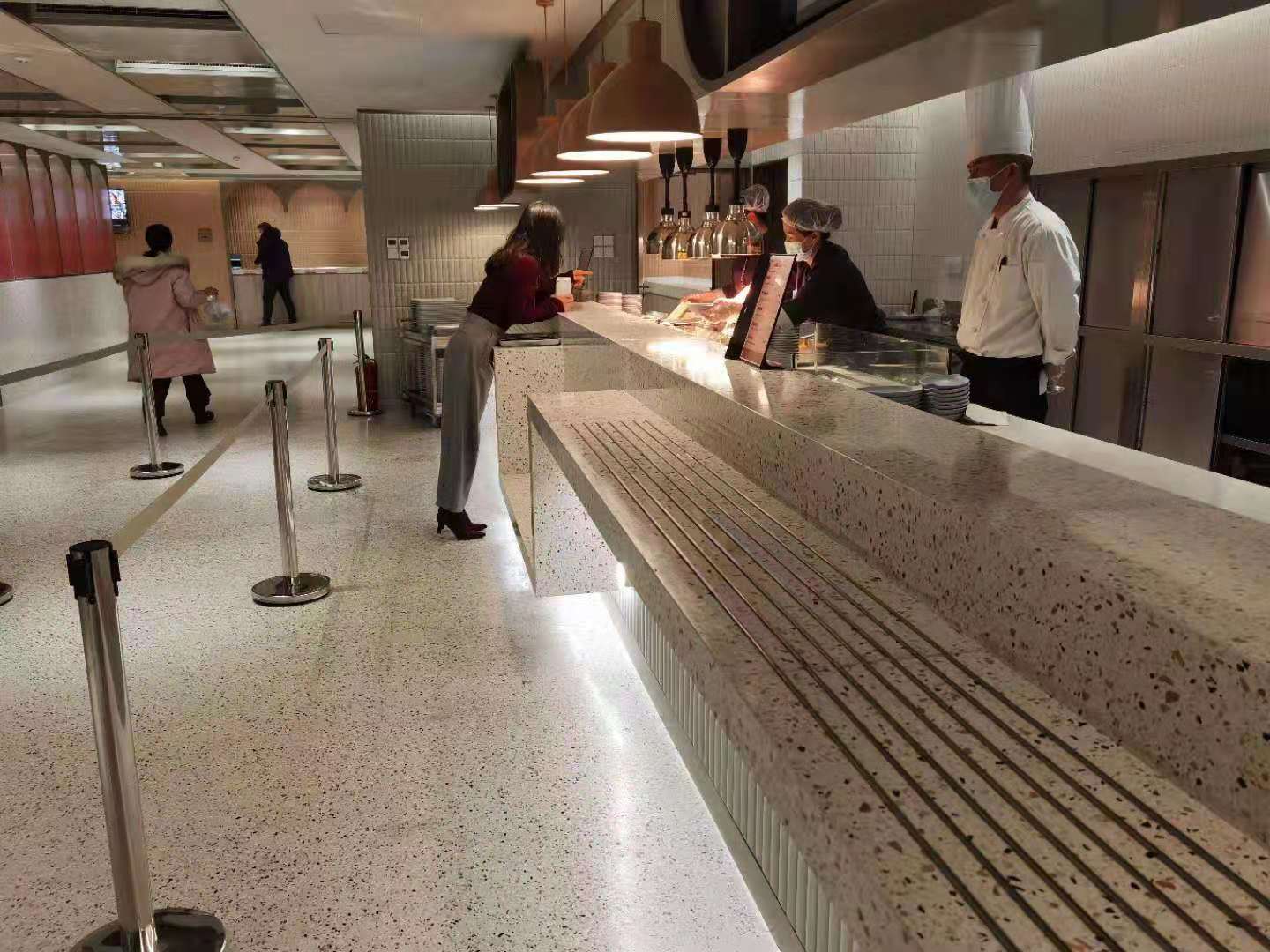 餐廳水磨石地面效果圖片