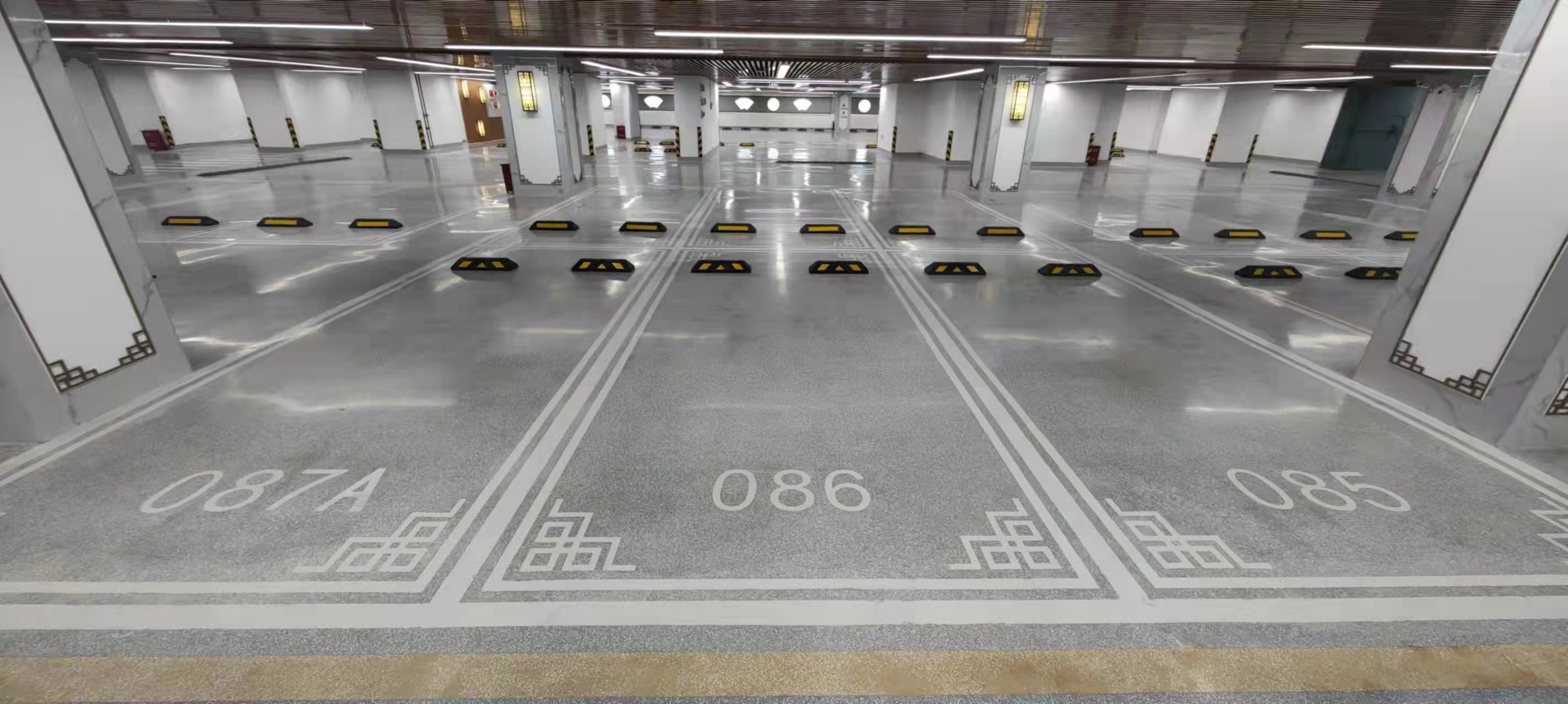 灰色無機磨石,地下車庫無機磨石